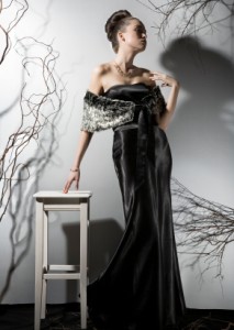 schwarzes langes Abendkleid schwarze abendmode