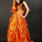oranges Ballkleid-02