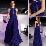 Abendkleid lang in Blau