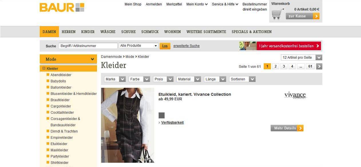 Baur – Abendmode Online Shop Test