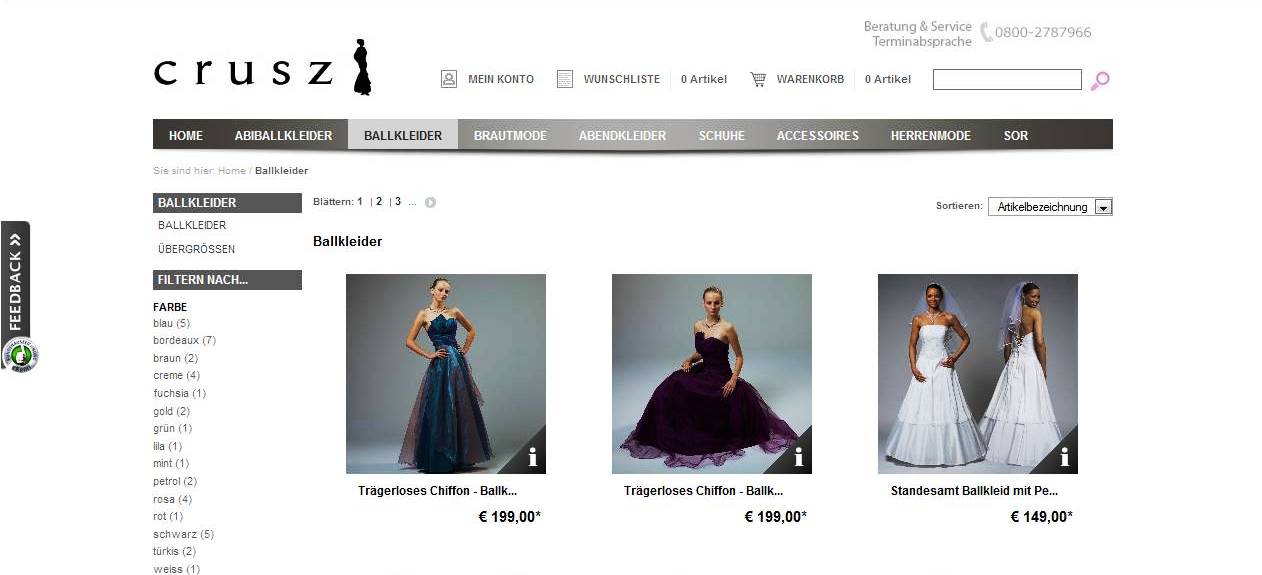 Crusz – Abendmode Online Shop Test