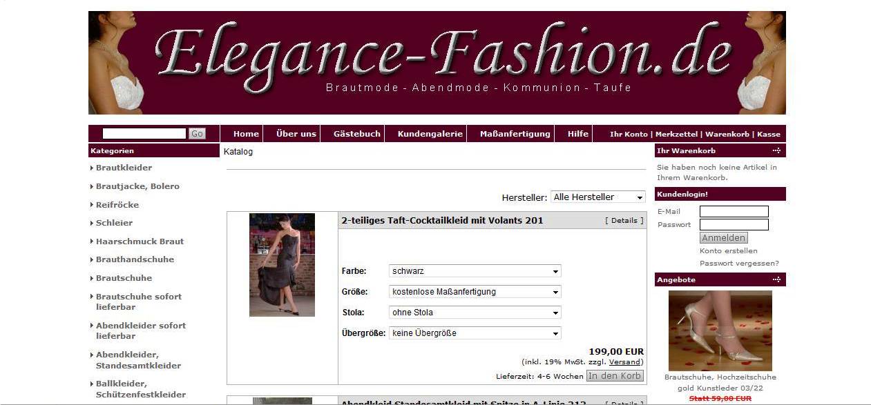 Elegance-fashion.de – Abendmode Online Shop Test
